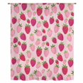 thumbnail image 2 of Red Pink Strawberry Sheer Curtains 54 Inches Long, Pink Lovely Summer Spring Fruit Light Filering Curtains, Breathable Simi Curtain Privacy Drapes for Kitchen Bathroom Small Window Treatment, 2 of 9