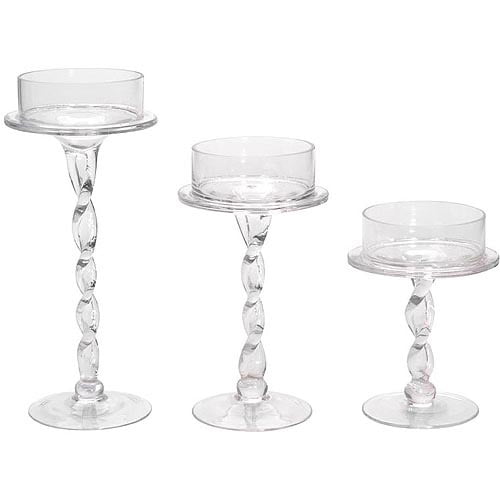 6" Glass Pillar Candle Holder