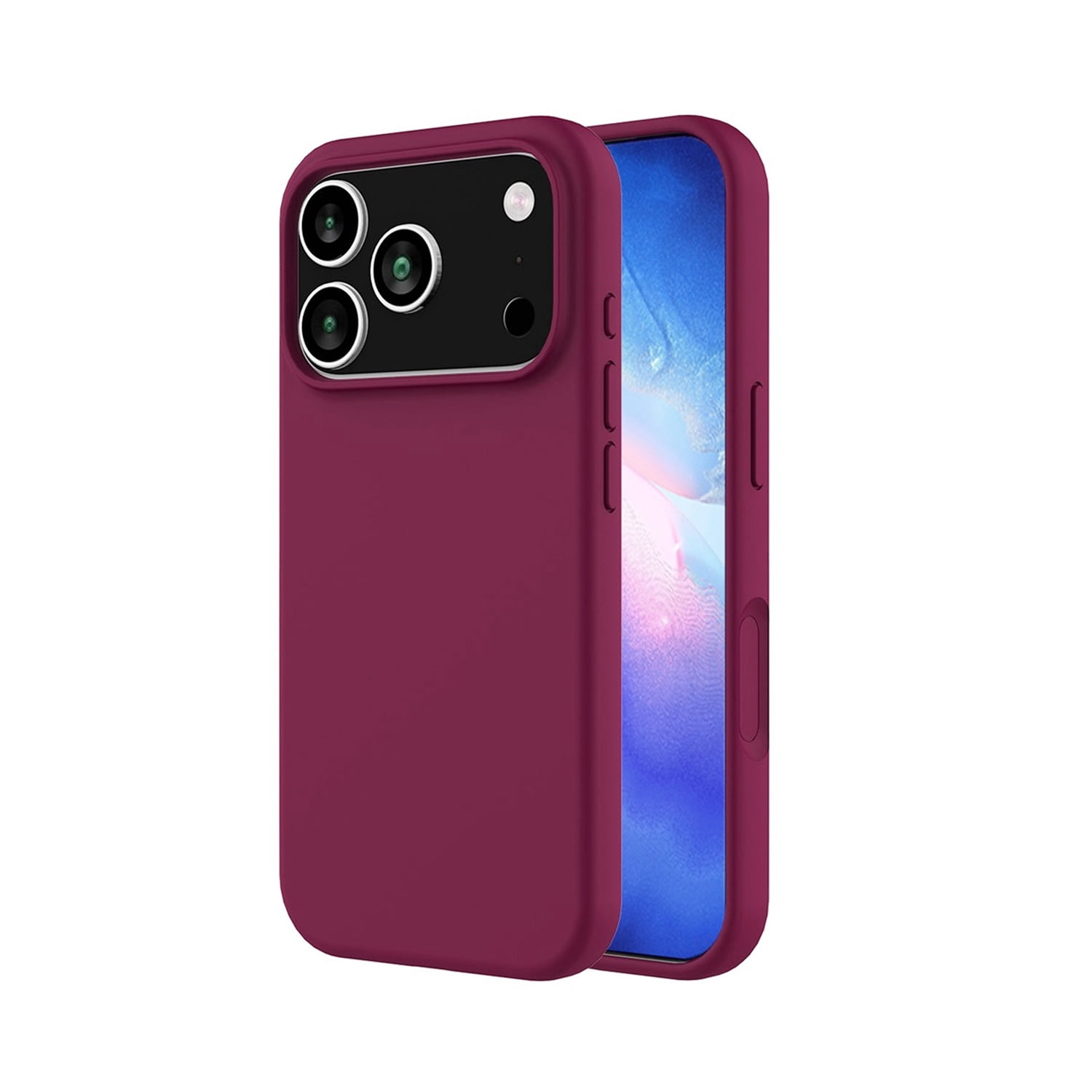 Flexible Soft Touch Silicone Back Cover for iPhone 17 Pro Max - Maroon