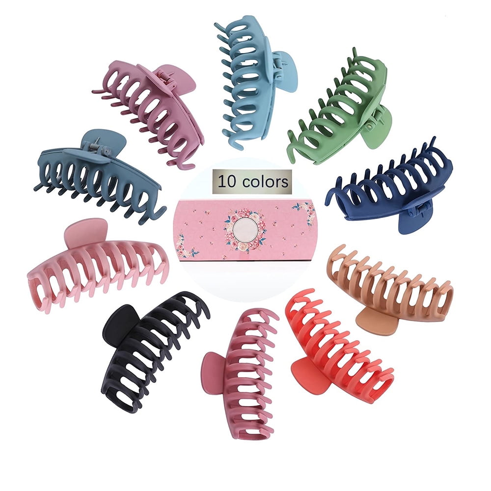 Hair Claw Clips, 4 Inch Matte Nonslip Large Hair Clips For Women Thick and Thin Hair Large Strong Hold Claw Clips For Thick Hair Strong Hold Hair Accessories for Women Trendy Jaw Hair Clips