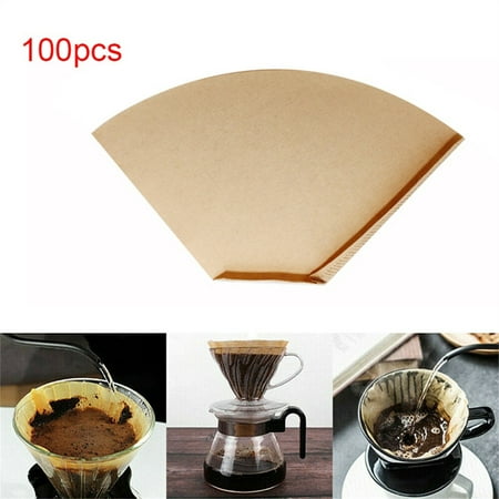 

100pcs Coffee Filter Hand Drip Paper Wooden Filter Hand Drip Filter Cafe Paper