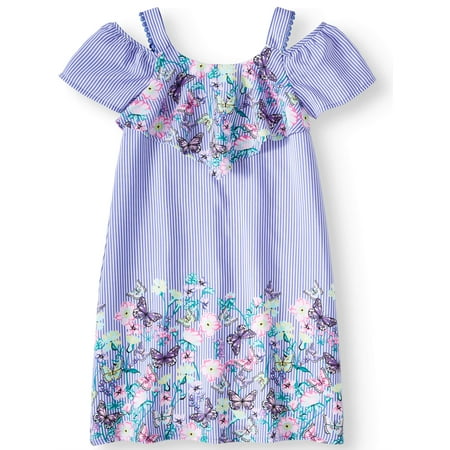 Overlay Border Print Dress (Little Girls, Big Girls & Big Girls (Best Little Girl Dresses)