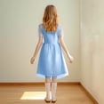 thumbnail image 7 of Avrntaa Girls Solid Summer Dresses Mesh Fluffy Short Sleeve Dress A-Line Sundress for 5-16Y, 7 of 7