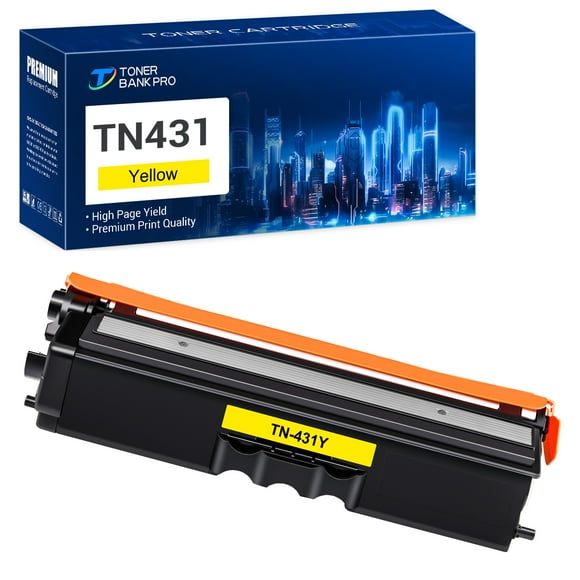 Toner Bank 1-Pack Compatible Toner Cartridge Replacement for Brother TN 431 TN-431Y HL-L8260CDW L8360CDW L8360CDWT MFC-L8610CDW L8900CD Yellow