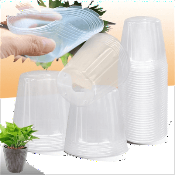 30 Pack Plants Nursery Pot, Clear Seed Starting Pots, Plastic Planter 2.5/3/4/4.5/5 Inch, Flower Plant Pots with Drainage Hole, Plant Container for Vegetable Succulent Seedlings