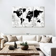 thumbnail image 3 of Elephant Stock Silhouette World Map Wall Art - Horizontal Multi Panel Canvas - Living Room Wall Decor - Map Multi Panel - Black And Gray Decor - 74" x 48", 3 of 8