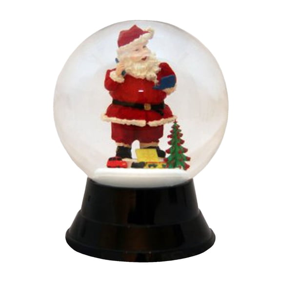 Alexander Taron 7" Black, White and Red Perzy Snow Globe Large Santa Decoration