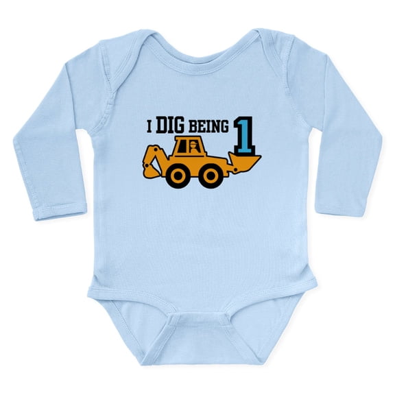 CafePress - I Dig Being 1 Long Sleeve Infant Bodysuit - Long Sleeve Cotton Baby Bodysuit