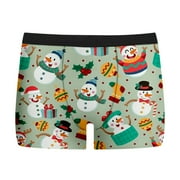 FhsagQ Underwear Mens Underwear White Comfortsoft Male Christmas Day Printed Underwearny Fitting Mid Waist Briefs Men's Underwear Boxers Briefs Green XL