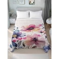 thumbnail image 4 of Pink Blue Spring Floral Flat Sheets Only Twin XL Size, Soft Breathable Bed Top Sheets for Mattress, Vintage Summer Botanical Rustic Luxury Bedding Flat Sheets for Home Hotel Bedroom Bed Protection, 4 of 9