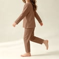 thumbnail image 5 of Asxite Toddler Girls Fall Outfits Solid Crewneck Top Straight Leg Pants Casual Breathable 2 Piece Set 5T, 5 of 6