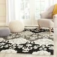 thumbnail image 3 of SAFAVIEH Tibetan Noelle Damask Shag Area Rug, Black/Green, 5'1" x 7'6", 3 of 6
