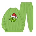 thumbnail image 1 of Chandail de Noël Abordable Corashan Chandail de Noël Laid Drôle pour Femme Mode Décontractée Col Rond Chandail avec Manches Amples Imprimées et Col Rond Ensemble Deux Pièces Blanc, P, 1 of 4