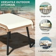 thumbnail image 4 of Dextrus 2-Piece Outdoor Wicker Ottoman with Beige Cushions, Patio Rattan Foot Rest, 4 of 7