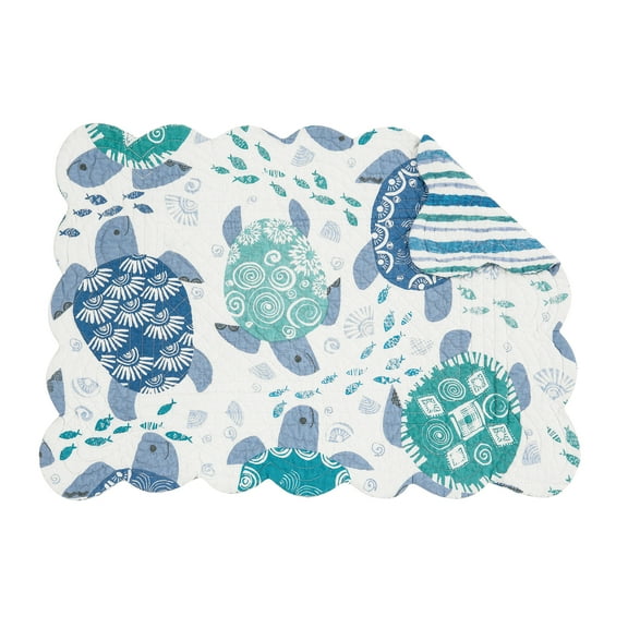 Turtle Bay 100% Cotton Quilted Single Placemat 13" x 19"