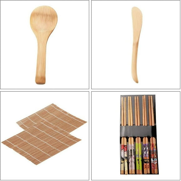 Sushi Kit,  13Pcs  Bamboo Sushi Making Kit Family Office Party Homemade Sushi Gadget For Food Lovers Chopsticks Paddle Spreader