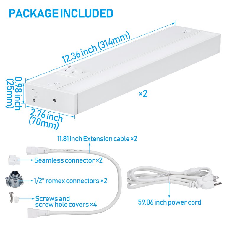 TORCHSTAR 2 Pack 6-light Pack 12 Smart LED Light Bar Kit, Work