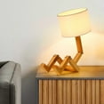 thumbnail image 2 of European-style solid wood robot creative table lamp Nordic gift wooden American-style wooden bedroom bedside lamp, 2 of 5