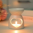 thumbnail image 4 of Ceramics Hollowed Out Florals Tealight Holder Oil Burners Aromatherapies Diffusers for Aesthetic Home Decors, 4 of 8