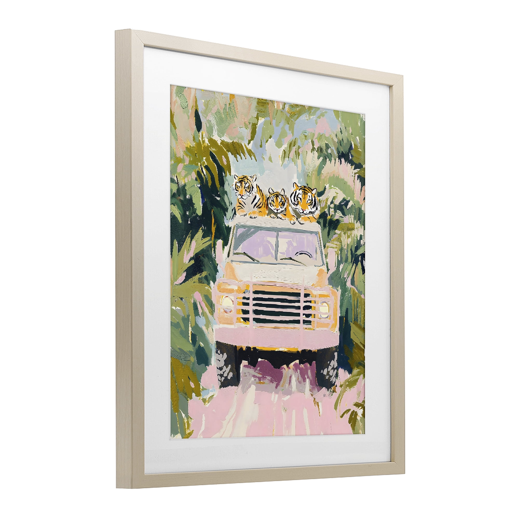 Stupell Industries Safari Trip Tiger Trio Birch Framed Print Under Glass, design by The Prints Vibe