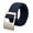 Navy Blue - Flat Buckle, variant on INSPIRE CHIC Unisex Canvas Web Belt with Metal Slide Buckle Width 1 1/2" Red - Flat Buckle (Striped)