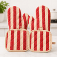 thumbnail image 5 of Oven Mitts and Pot Holders 4‑Piece Set, 2 Oven Mitts + 2 Pot Holders, Heat Resistant Quilted Cotton Kitchen Gloves for Baking Cooking Grilling, 5 of 6