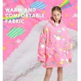 thumbnail image 4 of JiAmy Kids Hoodie Wearable Blanket,Cozy Sherpa Flannel Cartoon Blanket Sweatshirt for Girls Boys, 4 of 13