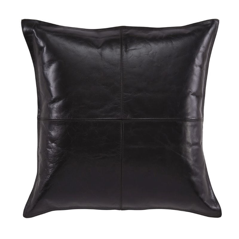 Ashley Brennen Leather Throw Pillow Cover in Black