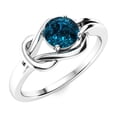 thumbnail image 2 of 5MM Round London Blue Topaz Infinity Love Knot 925 Sterling Silver Women Valentines Day Gift Ring, 2 of 2