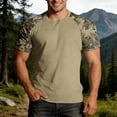 thumbnail image 2 of XIYON Father's Day T Shirts for Men Summer Short Sleeve Round Neck Camouflage Print Summer Breathable Fashion Tee Top For Everyday Wear,Khaki,XXL, 2 of 5