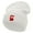 White, variant on Red Rooster Embroidered 12 Inch Long Knitted Beanie - Camel OSFM