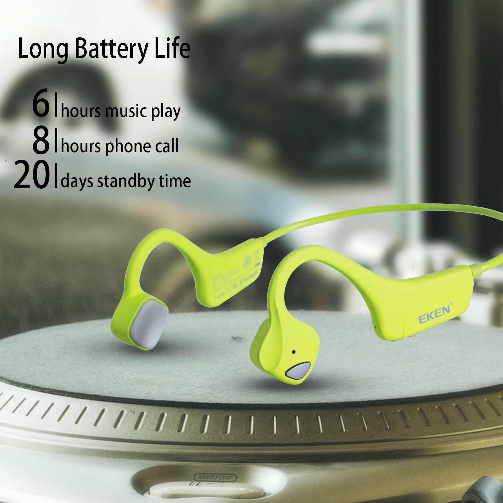 YouthWhisper Bone Conduction Headphones Bluetooth, Open Ear Wireless Headset with Mic, Sweat Resistant for Runnig Workout Hiking Running Fitness Walking