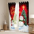 thumbnail image 3 of Feelyou Kawaii Snowman Black Out Curtains, Xmas Tree Snow Curtains Pack of 2 (42x63 Each), Winter Merry Christmas Bedroom Curtains, Window Curtains Room Decor, 3 of 5