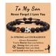 thumbnail image 3 of Pulsera de cuentas de fútbol, regalo, pulsera de entrenador de fútbol esmerilada negra, pulsera de béisbol de ojo de tigre, 3 of 5