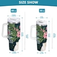 thumbnail image 6 of Yayeee 40oz Stainless Steel Tumbler with Straw and Handle Double-Wall Insulated Travel Water Bottle, Green Floral, 6 of 8