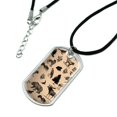 thumbnail image 2 of Forest Animals Pattern Moose Bear Wolf Raccoon Birds Military Dog Tag Pendant Necklace with Cord, 2 of 4
