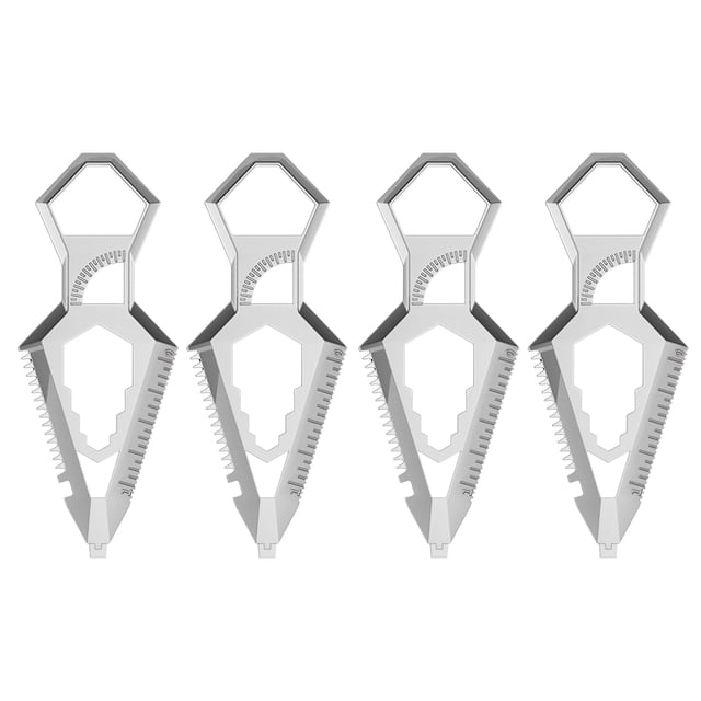 Hioecau Wrench 10 in 1 Everyday Carry Tool with Bottle Opener Protractor Dual-Scale Ruler Saw Cutter Screwdriver Rust-Resistant Hand Tool