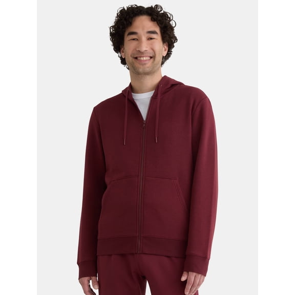 Athletic Works Men's and Big Men's Zip Up Fleece Hoodie Sweatshirt, Sizes XS-5XLT