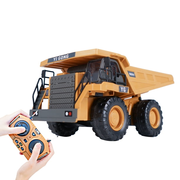 Vehículo de ingeniería con control remoto inalámbrico de 2,4 g para niños, juguete multifuncional sobre orugas, excavadora, camión volquete