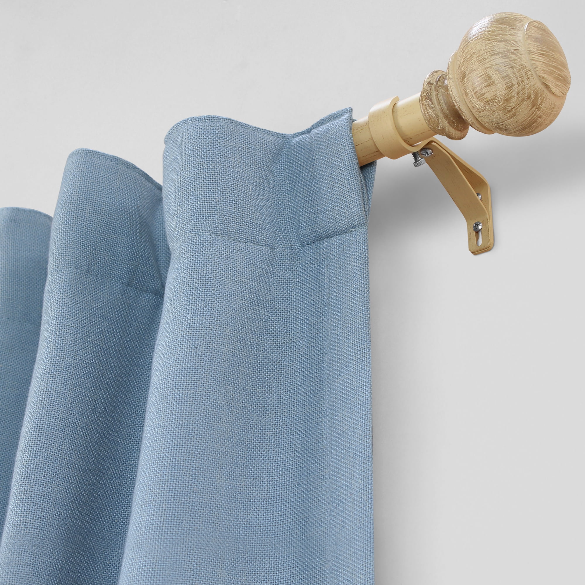 Better Homes & Gardens 1 in. Natural Wood Poly Single Curtain Rod, 120-180"