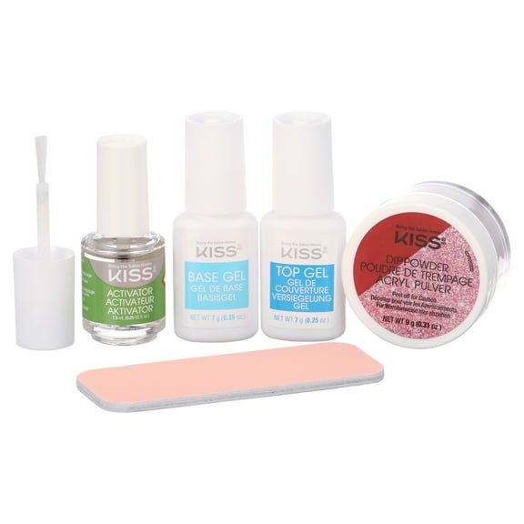 KISS Salon Dip Glitter Kit DIY Manicure, ‘Be Glam’, 8 Count