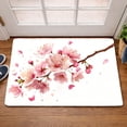 thumbnail image 3 of Sakura Pattern Flannel Doormat, Non-Slip Rubber Backing, Machine Washable, Indoor Outdoor Rug for Bedroom Bathroom Kitchen Porch Entryway Pet Mat, 3 of 10