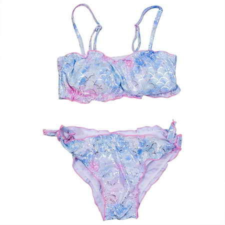 

Honeeladyy Summer Sales Toddler Girls Kids Swimsuit Purple Mermaid Sling Cute Beach Split Bathing Two-piece Suit