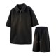 thumbnail image 1 of Pantalones con Cremallera Bolsillos Hombres, Nuevo Ejercicio Casual Ventilar Manga Corta Cremallera Solapa Conjunto para el Uso Diario, 1 of 9