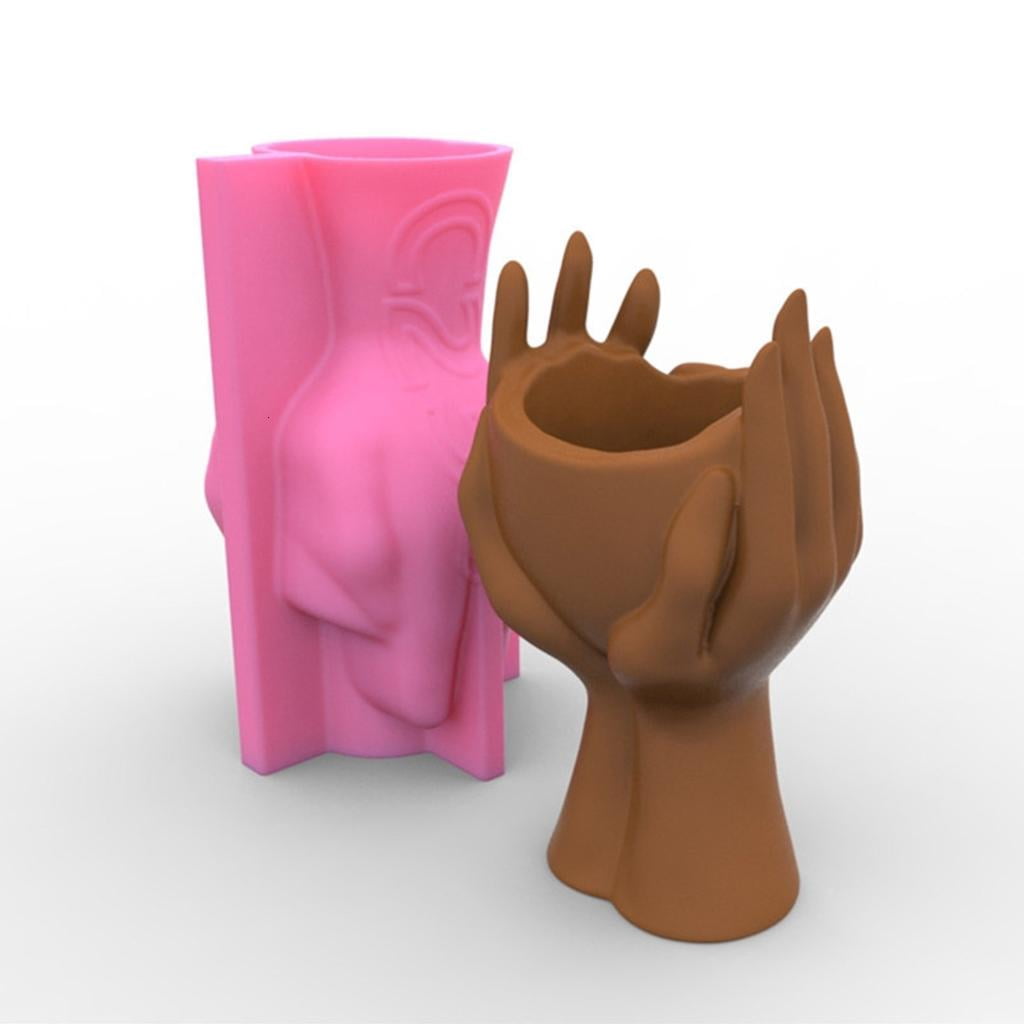 Osdhezcn Flower Pot Silicone Mold Concrete Succulent Planter Mould DIY Candle Holder Mold