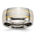 thumbnail image 1 of Titanium 14k Gold Inlay 10mm Ring Man Wedding Precious Metal   For Dad Mens  For Him, 1 of 10