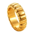 thumbnail image 1 of LYMAYTER Party Ring Finger Band - Raised Grain, Geometric, Electroplated, Punk Style, 1 of 6