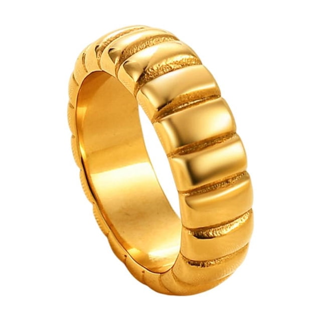 LYMAYTER Party Ring Finger Band - Raised Grain, Geometric, Electroplated, Punk Style