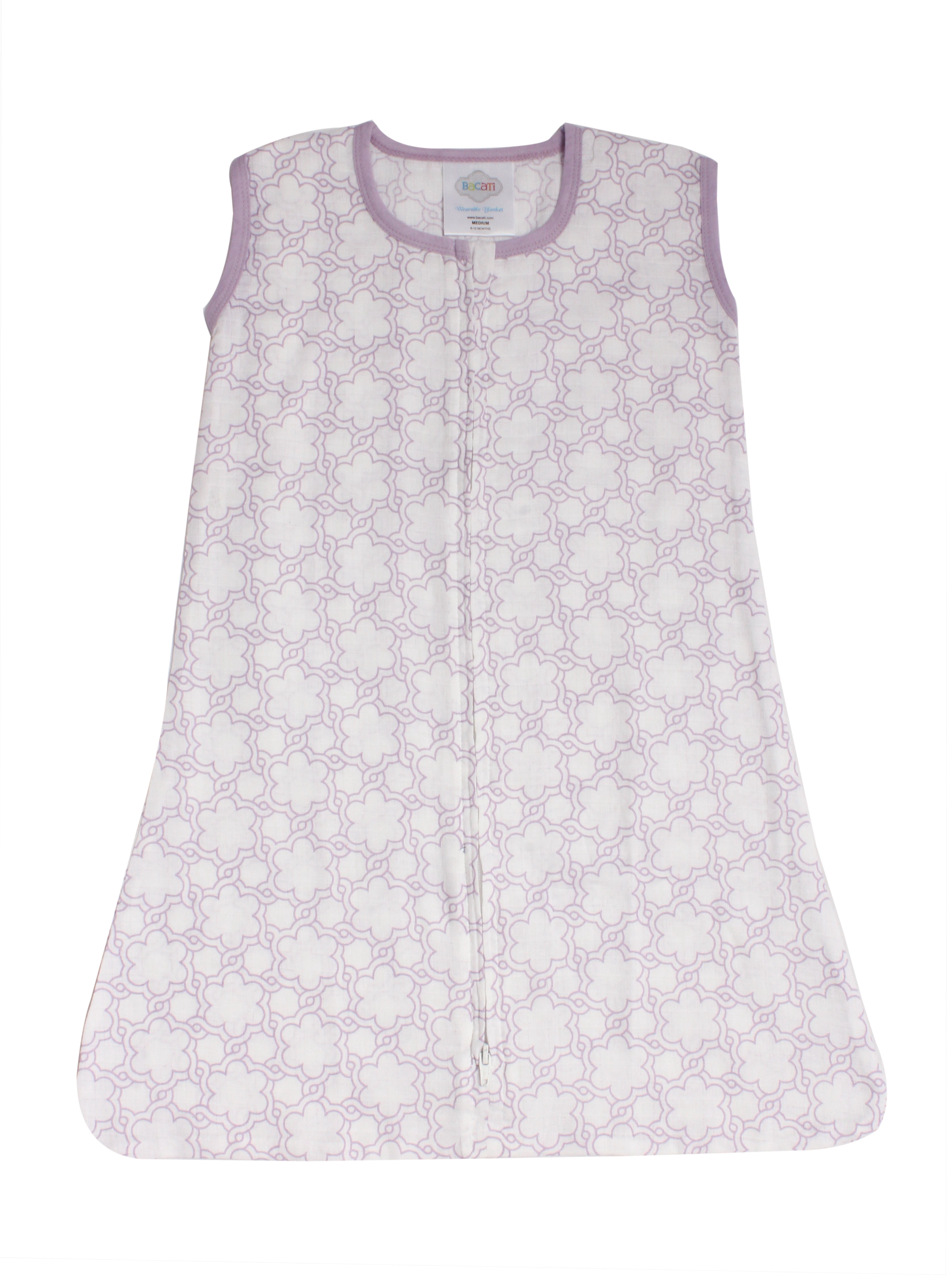 Bacati - Paisley Petals Floral 4-Piece Muslin Crib Bedding Set with Sleep Sack - Lilac Girls