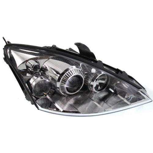 GO-PARTS Replacement for 2002 - 2005 Ford Focus Front Headlight Assembly  Housing / Lens / Cover - Right (Passenger) Side - (High + LX + Mid + SE +  ZTS 